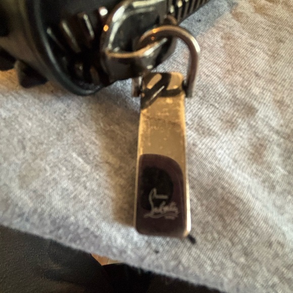 Christian Louboutin Panettone Wallet – Black Grained Leather with Black Spikes - Picture 12 of 12